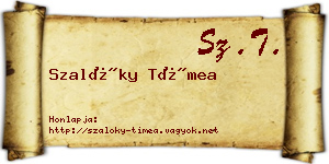 Szalóky Tímea névjegykártya
