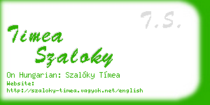 timea szaloky business card